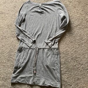 Gap Button Draw String Waist Grey Sweater Dress